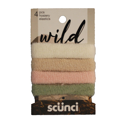 SP SCUNCI WILD 4-CT ASST CLR ELASTICS NI