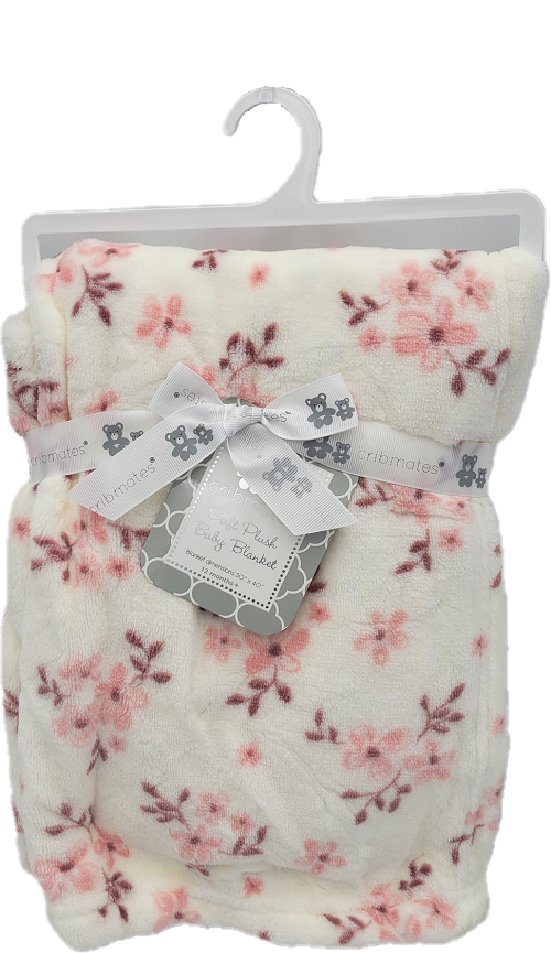 PETITE LAMOUR 30x40 SOFT PLUSH BABY BLANKET - FLOWERS