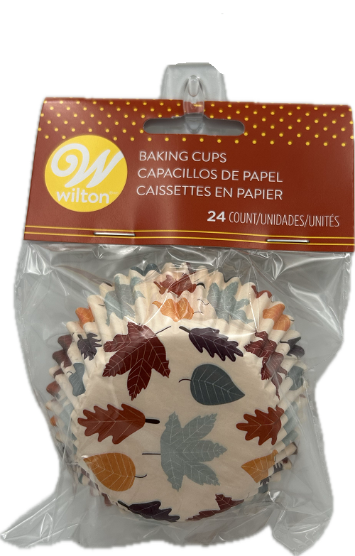AUTUMN BAKING CUP LEAVES STD 24 CT NI