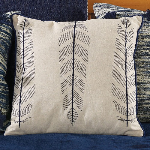 FEATHER PRINT 18" PILLOW COVER