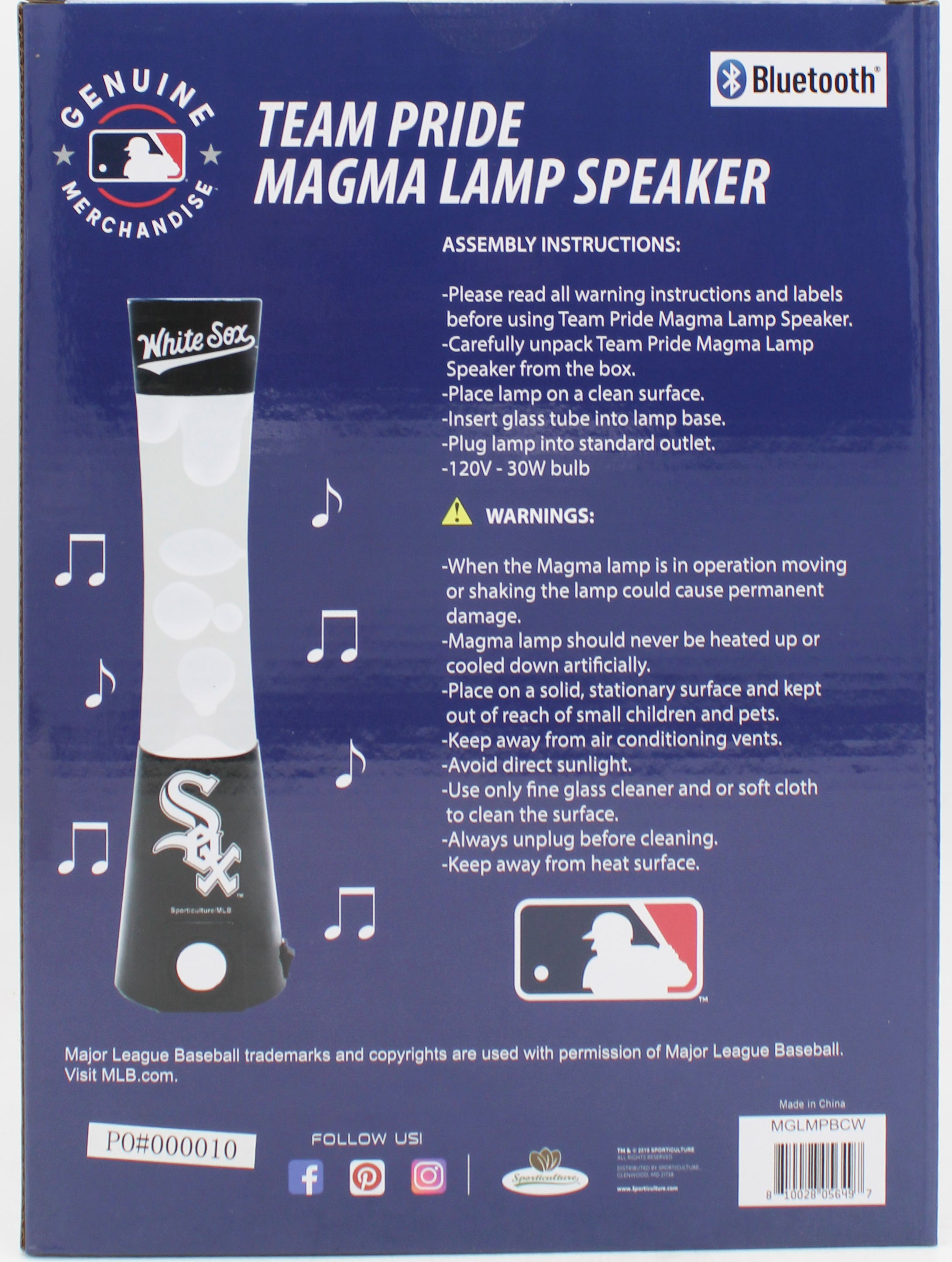 CHICAGO WHITE SOX LAVA LAMP SPEAKER 16.5"