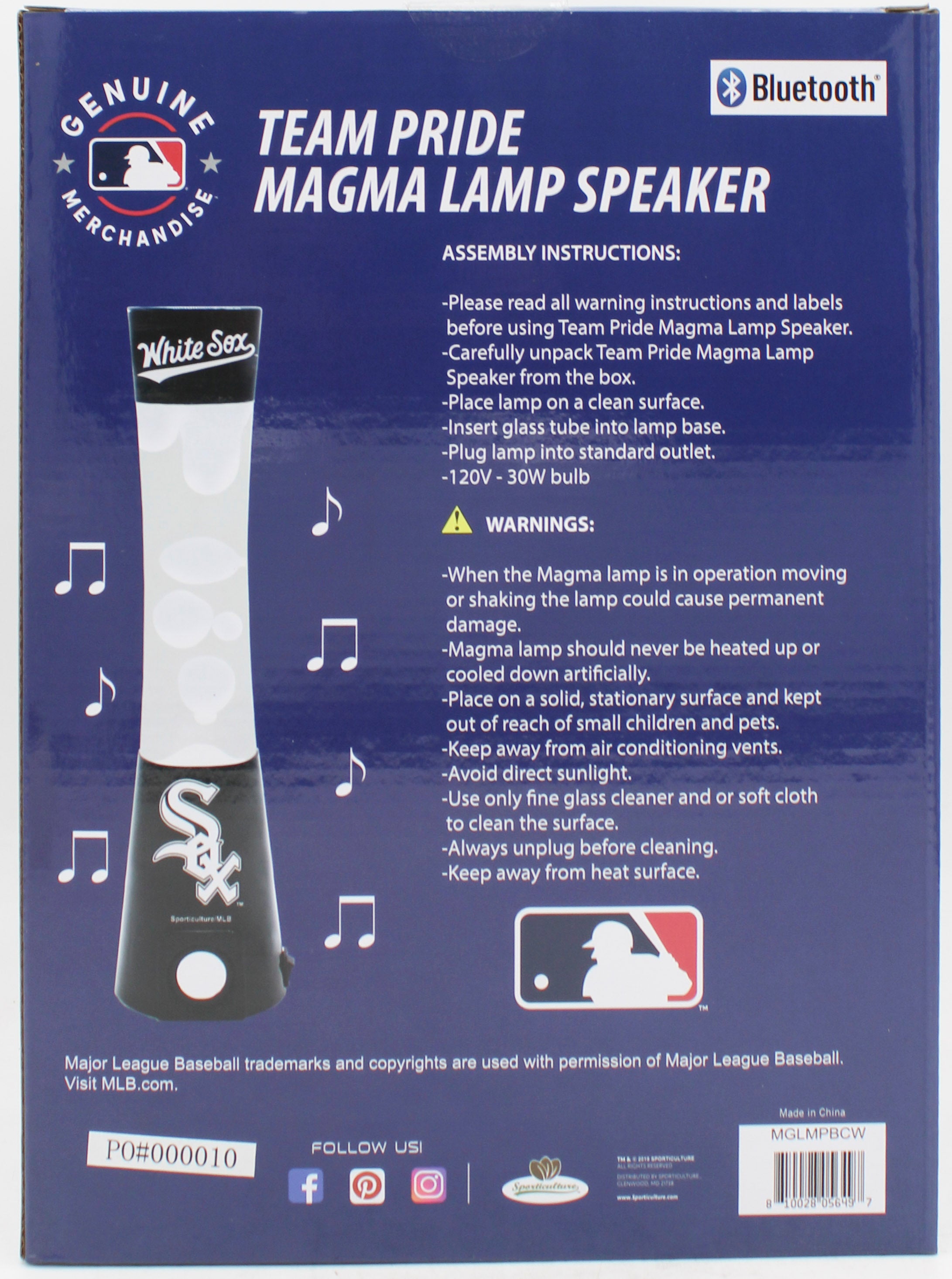 CHICAGO WHITE SOX LAVA LAMP SPEAKER 16.5"