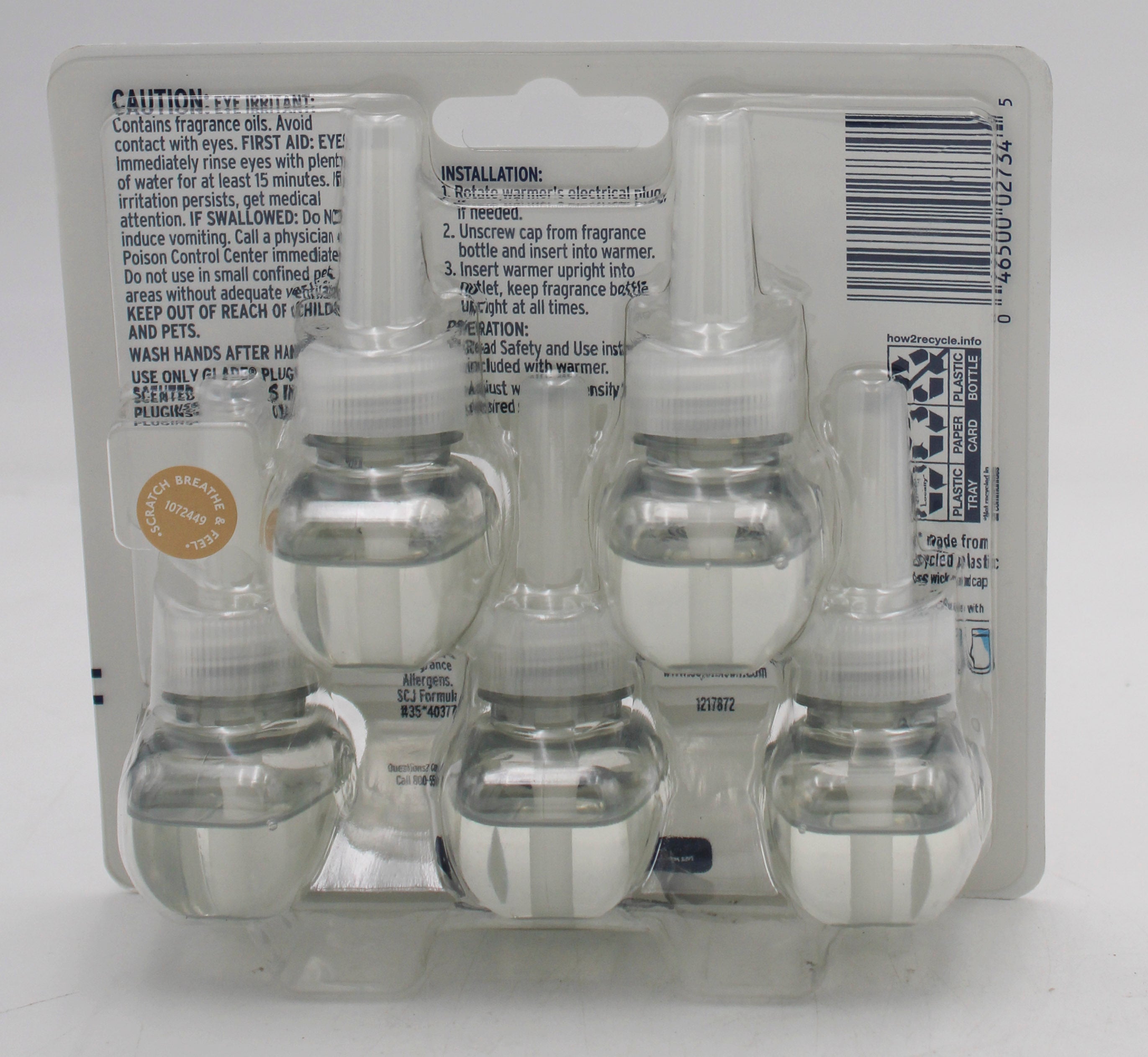 SP GLADE SCENTED OIL  5 REFILLS 0.67oz SHEER VANILLA EMBRACE.