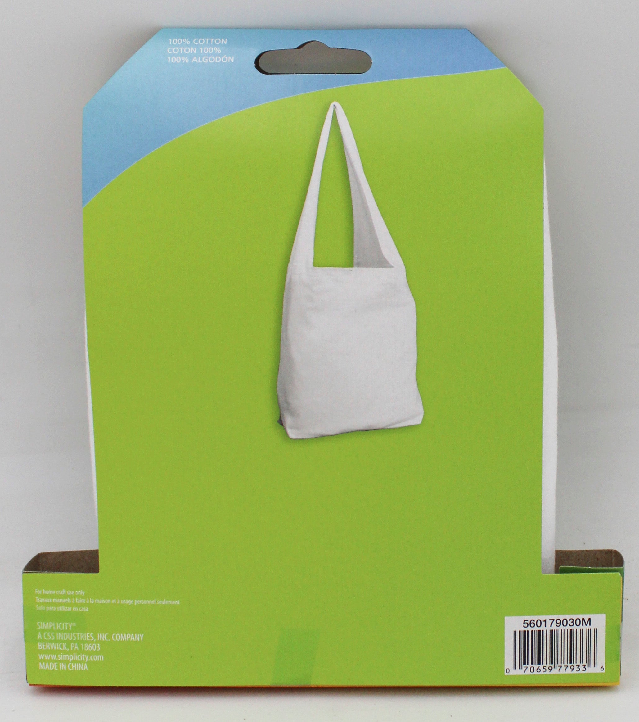 SIMPLICITY TIE DYE HOBO BAG - WHITE 100% COTTON