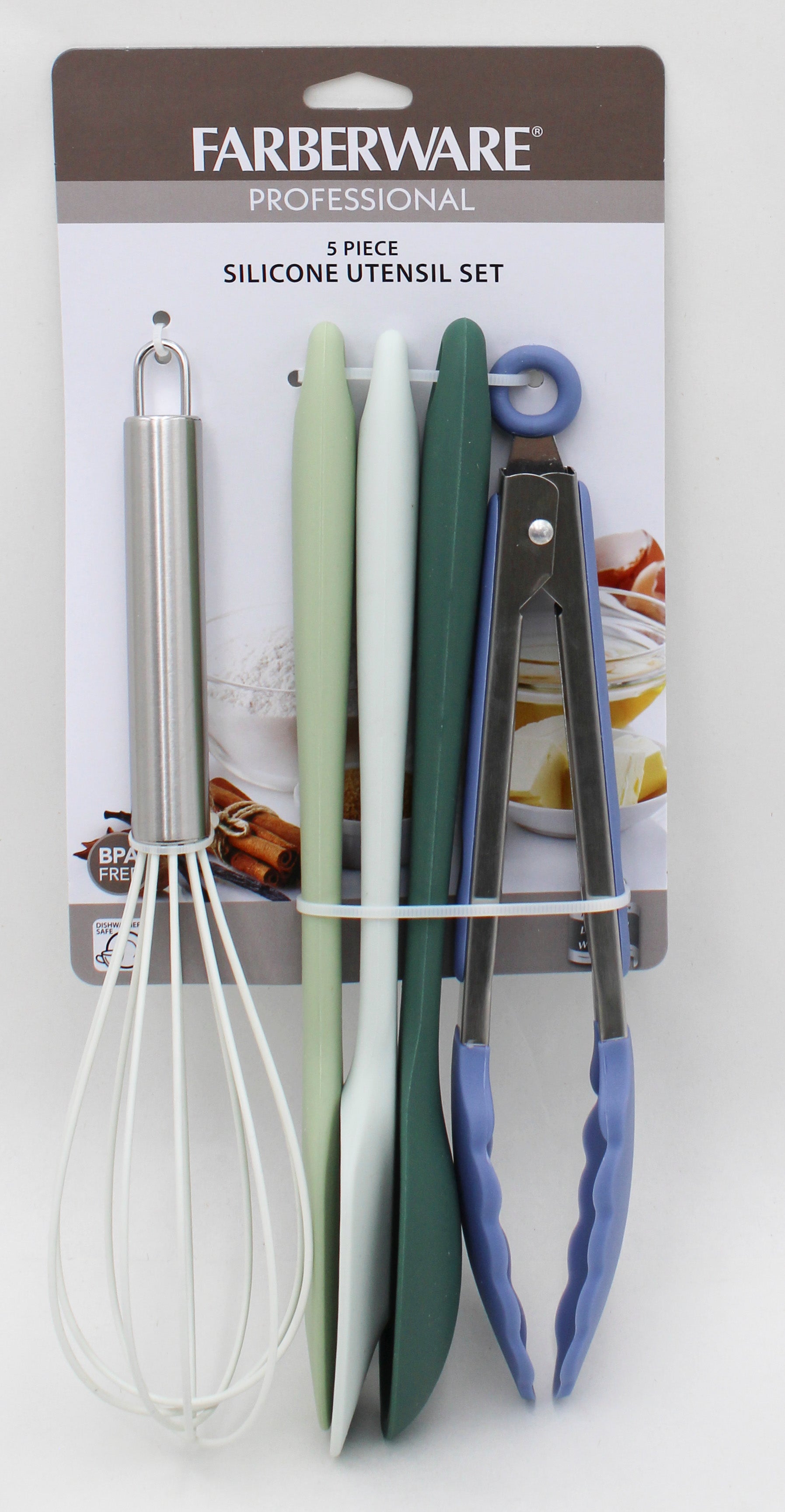 FARBERWARE PRO 5PC SILICONE UTENSIL SET NI
