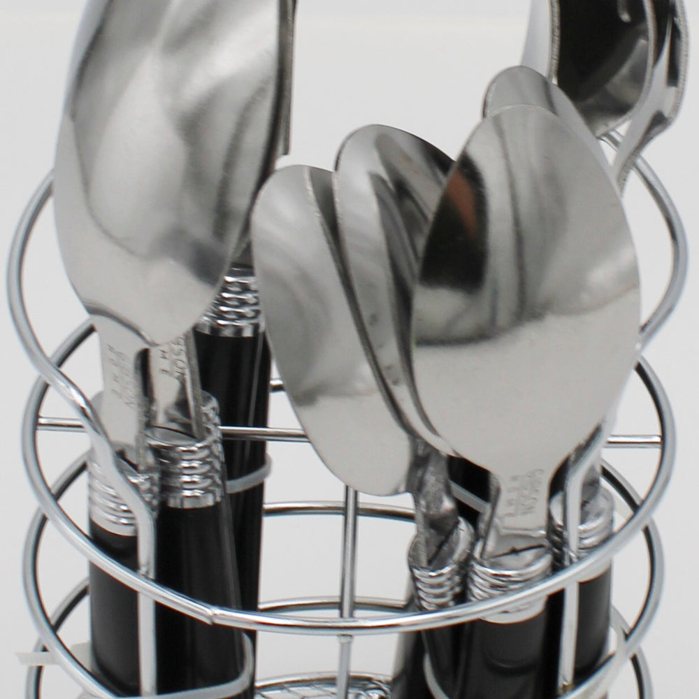 GIBSON EVERYDAY STAINLESS STEEL FLATWARE SET - BLACK 16pc NI