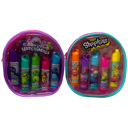 Backpack Licensed Lip Balm 0.14oz 5-Pack Assorted