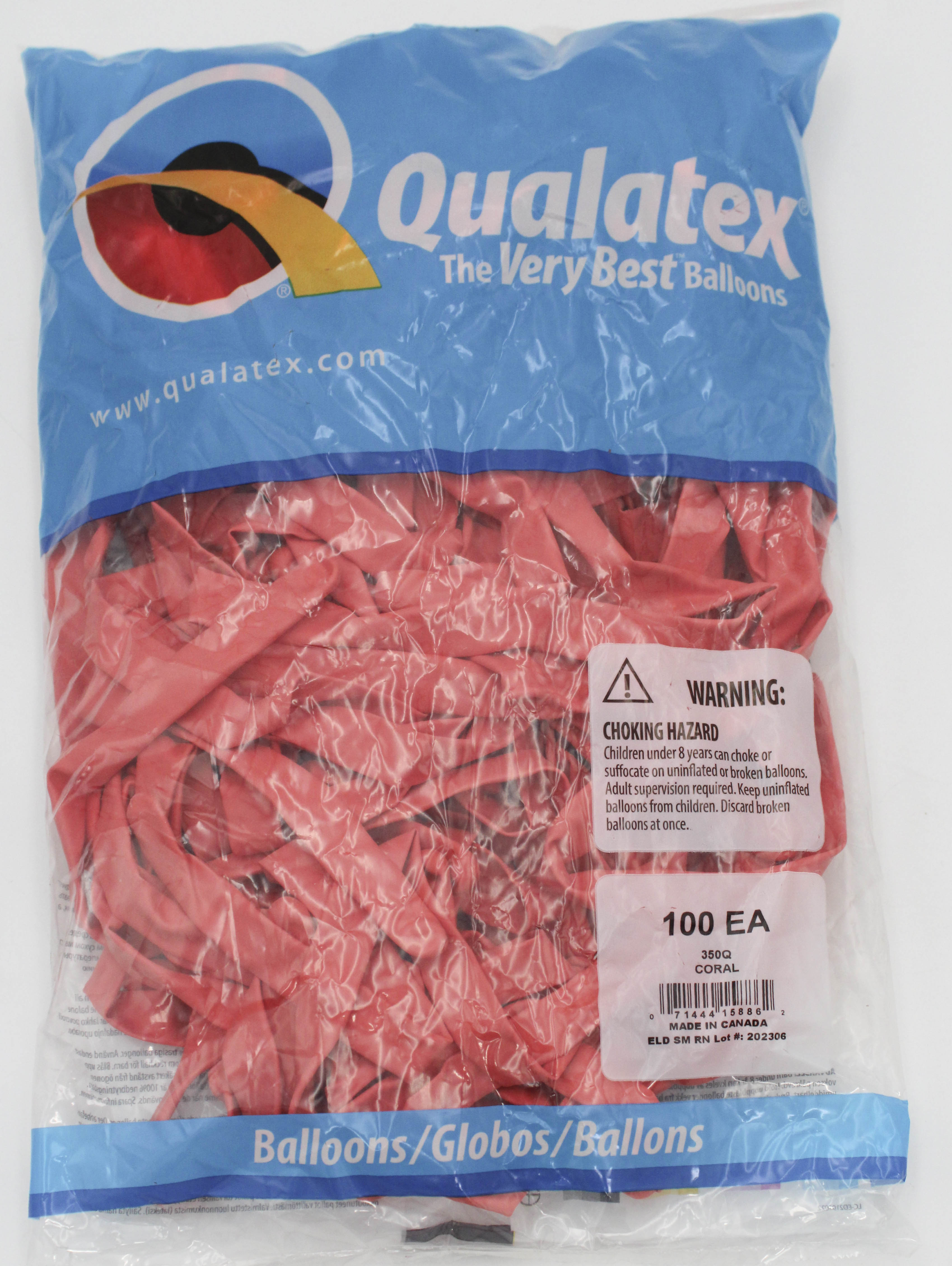 350Q QX LATEX BALLOON 100CT CORAL