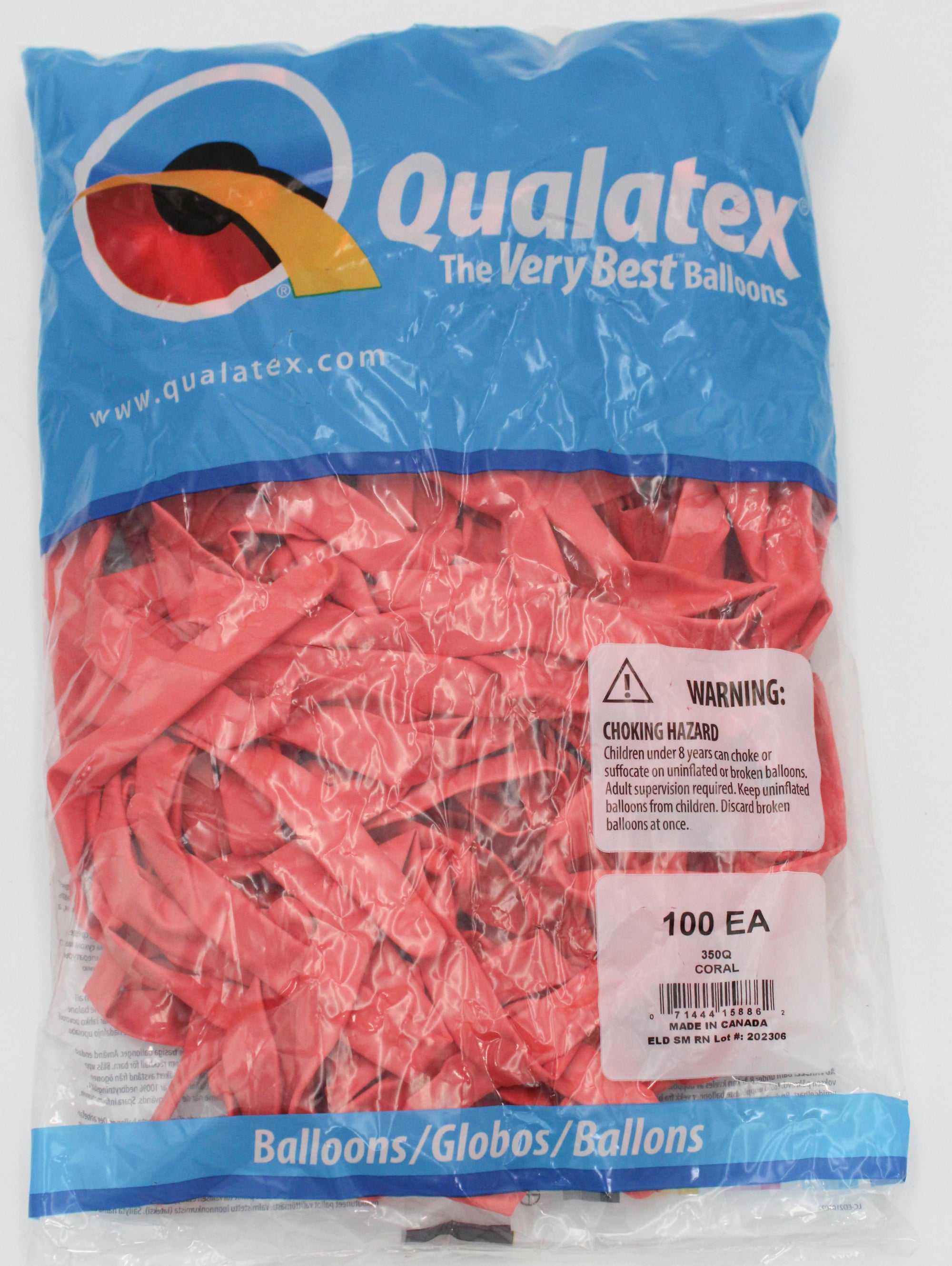 350Q QX LATEX BALLOON 100CT CORAL