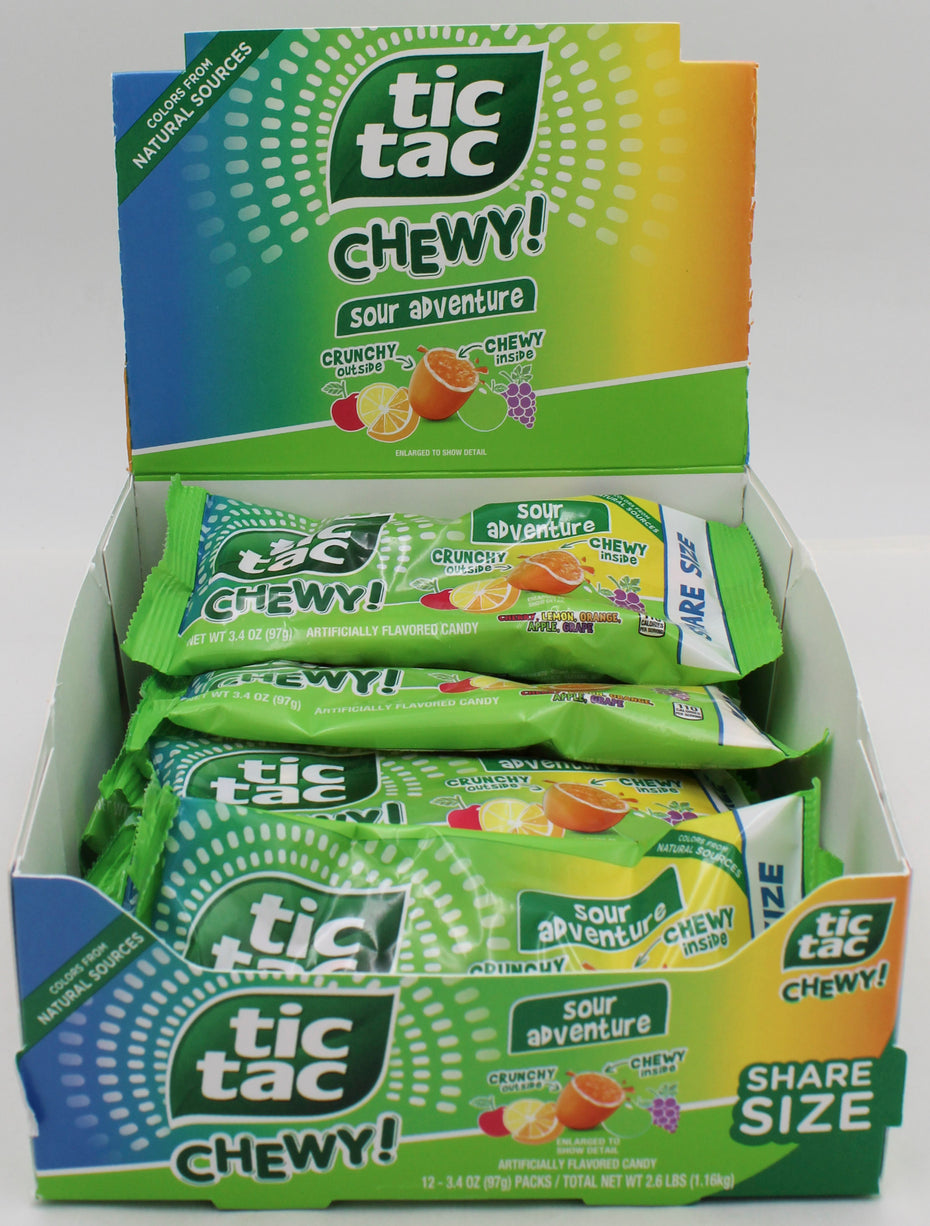 TIC TAC CHEWY SOUR ADVENTURE GUMMIES 3.42 Oz   BB 8/5/26