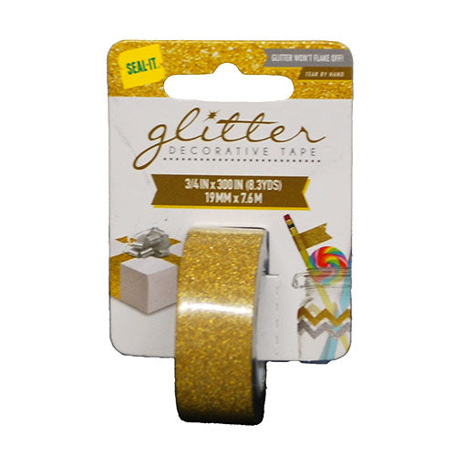 SEAL-IT GLITTER DECORATIVE TAPE GOLD 3/4inX300in