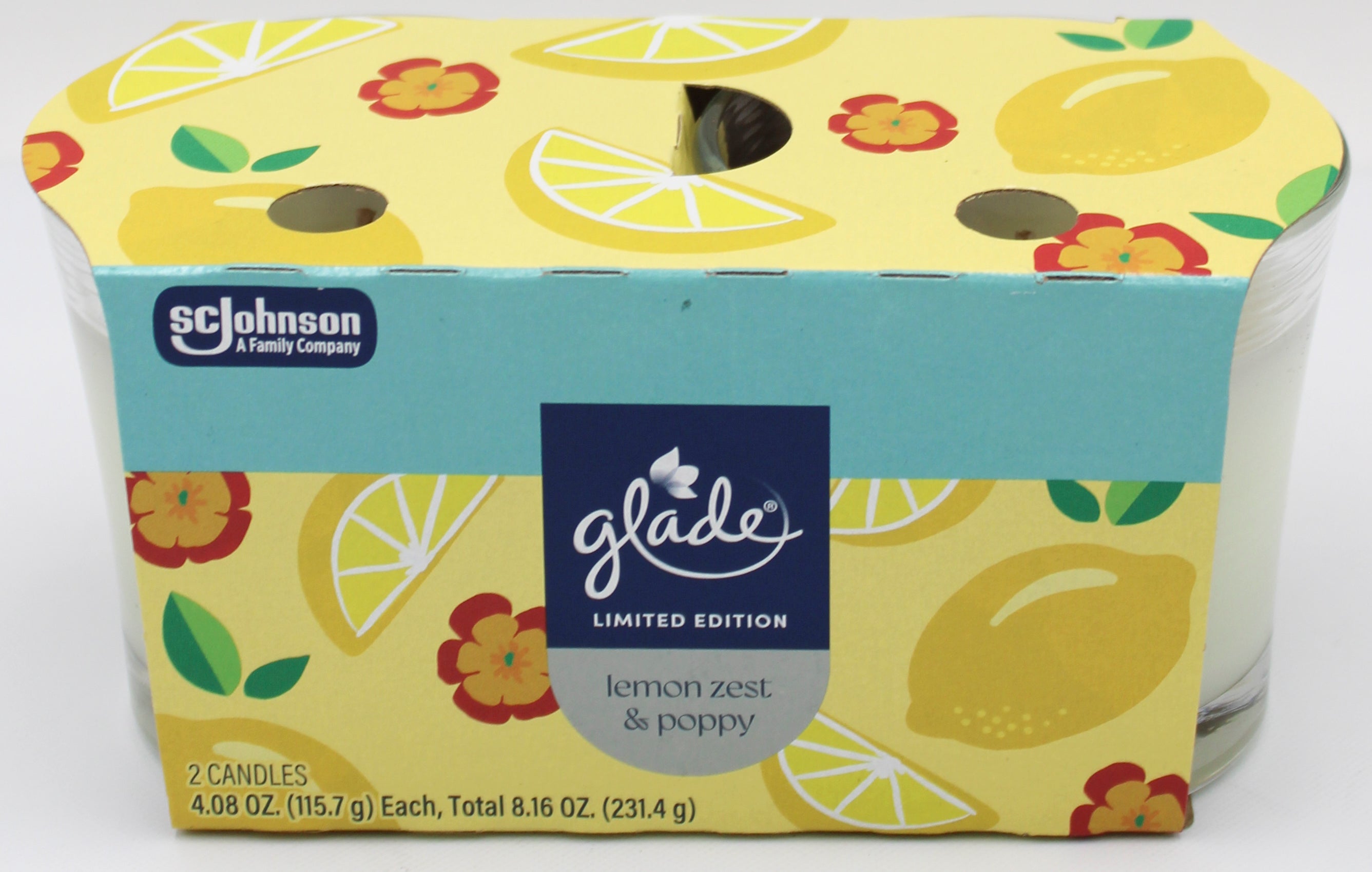 GLADE CANDLE LEMON ZEST & POPPY 2ct 4.08oz US