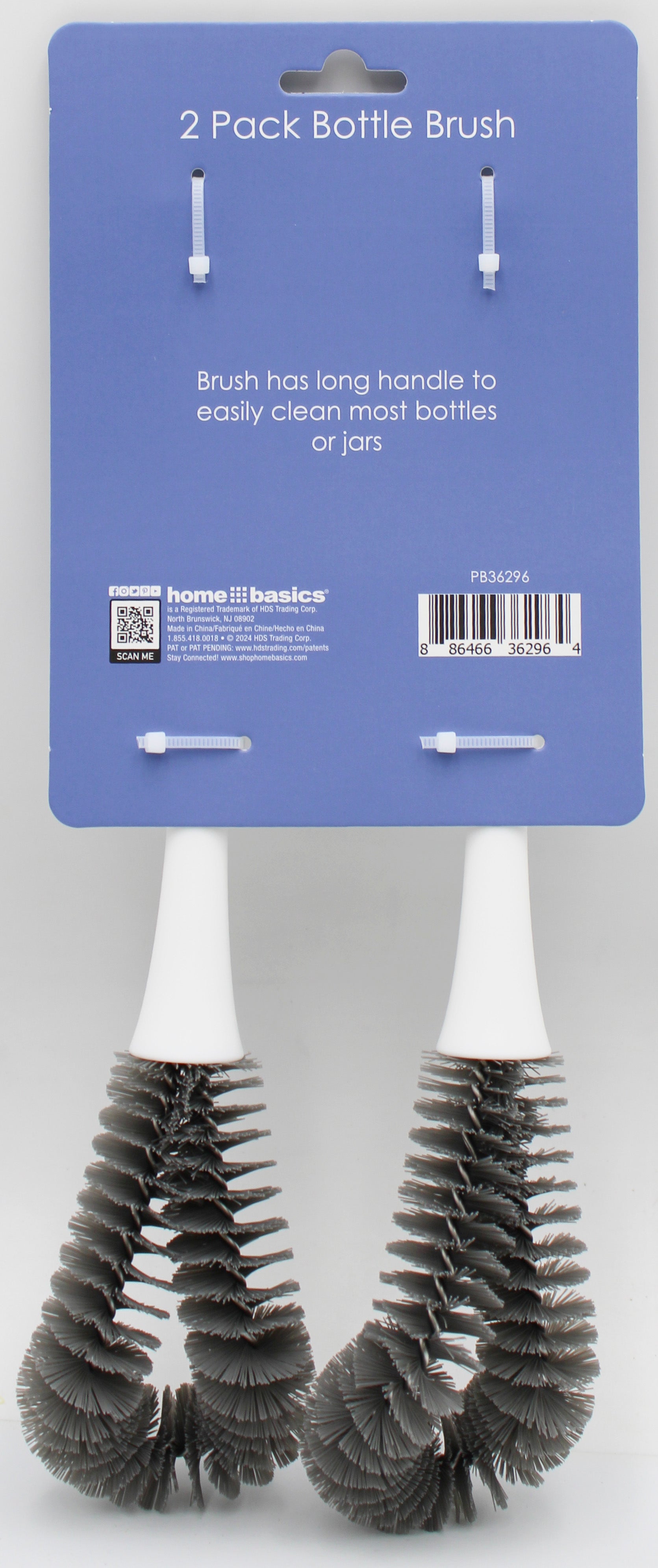 PLASTIC BOTTLE CLEANING BRUSHES 2PK