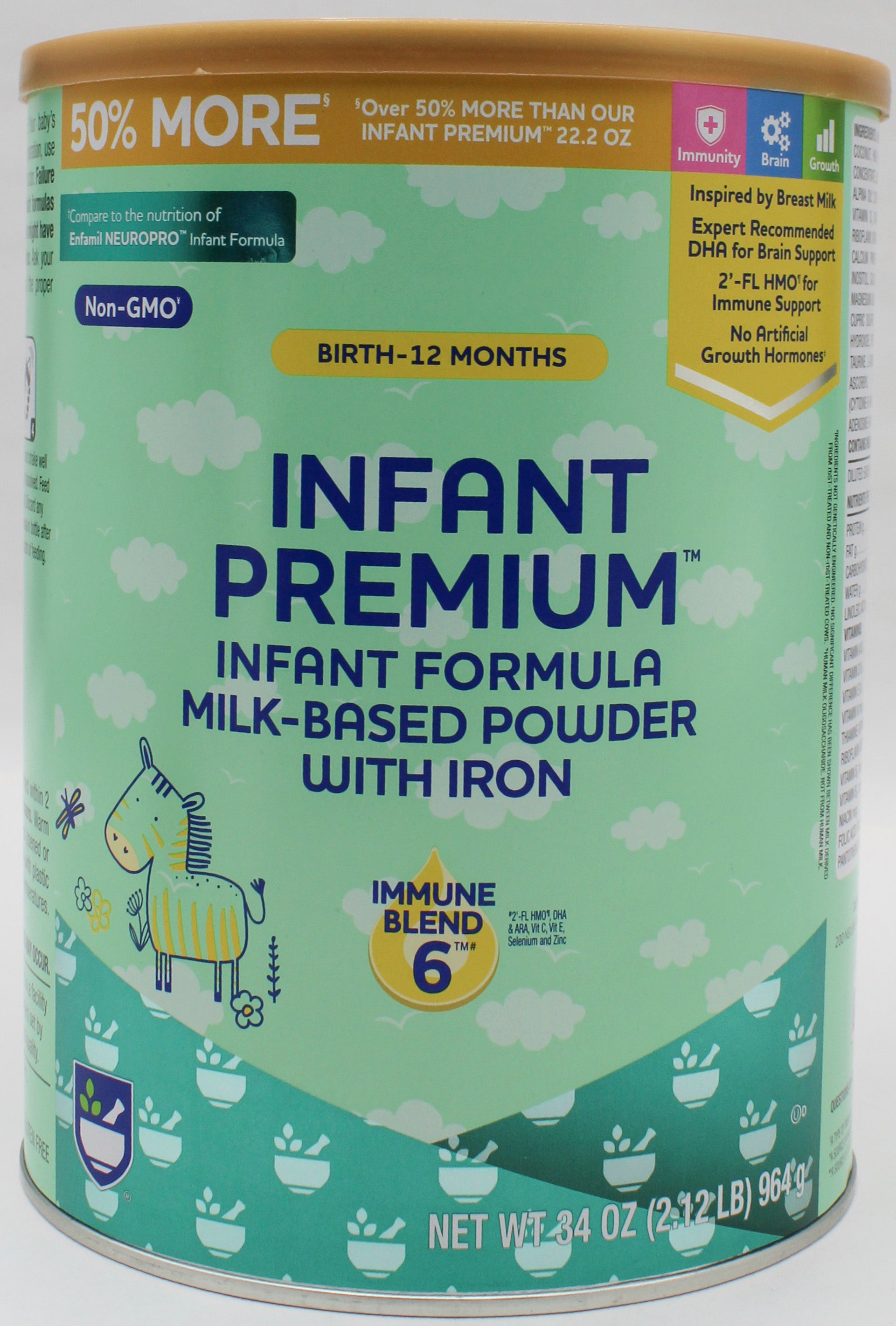 RITE AID PREMIUM INFANT FORMULA MILK POWDER  34oz EXP 1/31/2027 COMPARES TO Enfamil