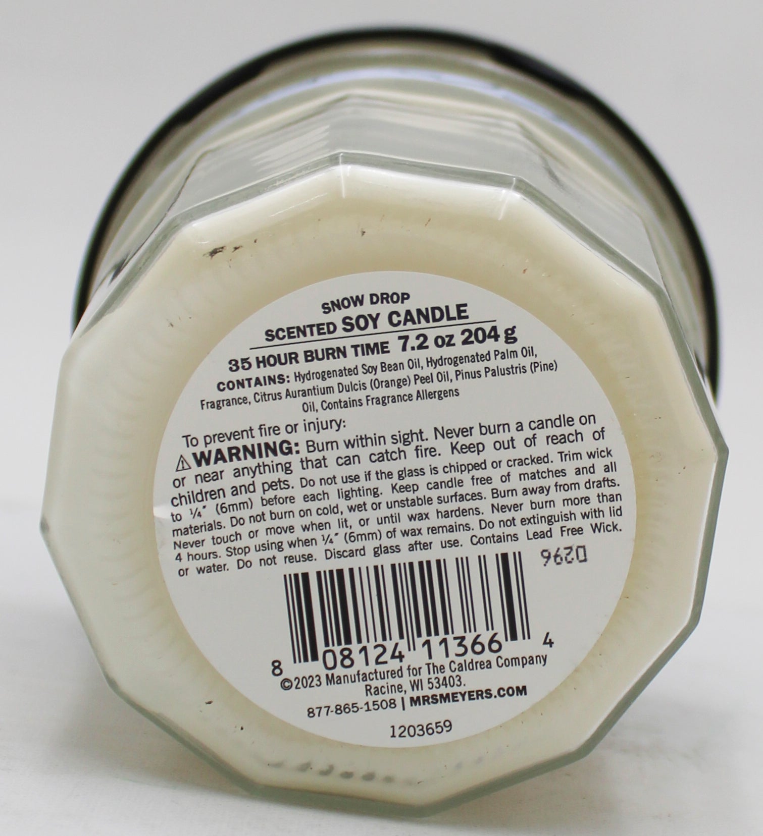 MRS MEYERS SOY CANDLE SNOW DROP 7.2oz US