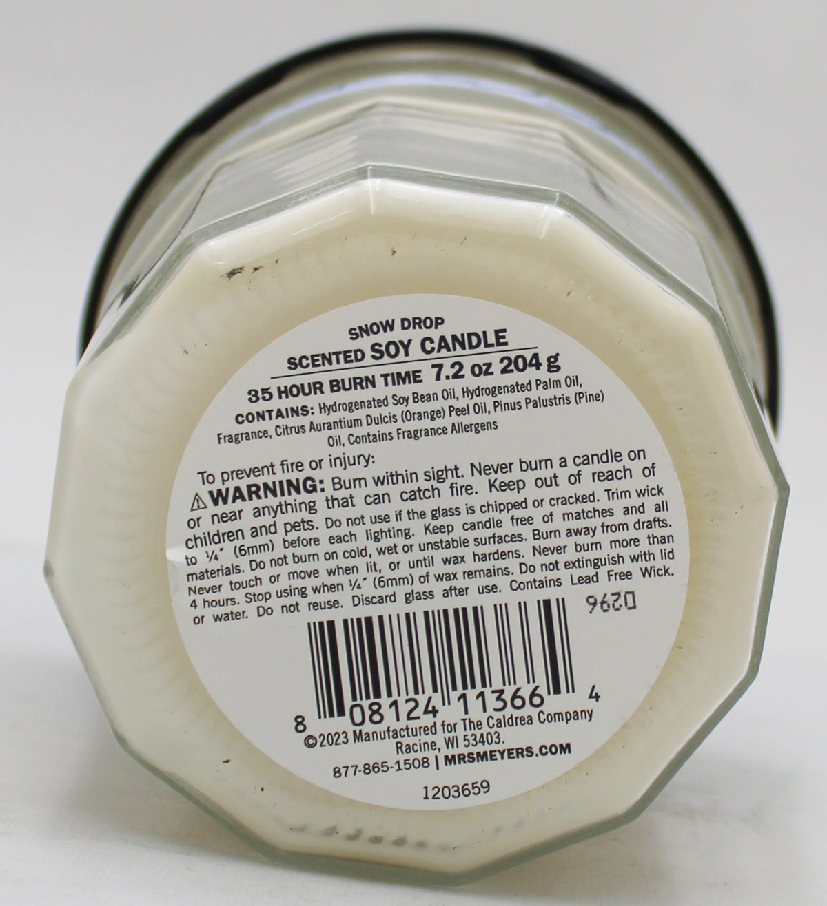 MRS MEYERS SOY CANDLE SNOW DROP 7.2oz US