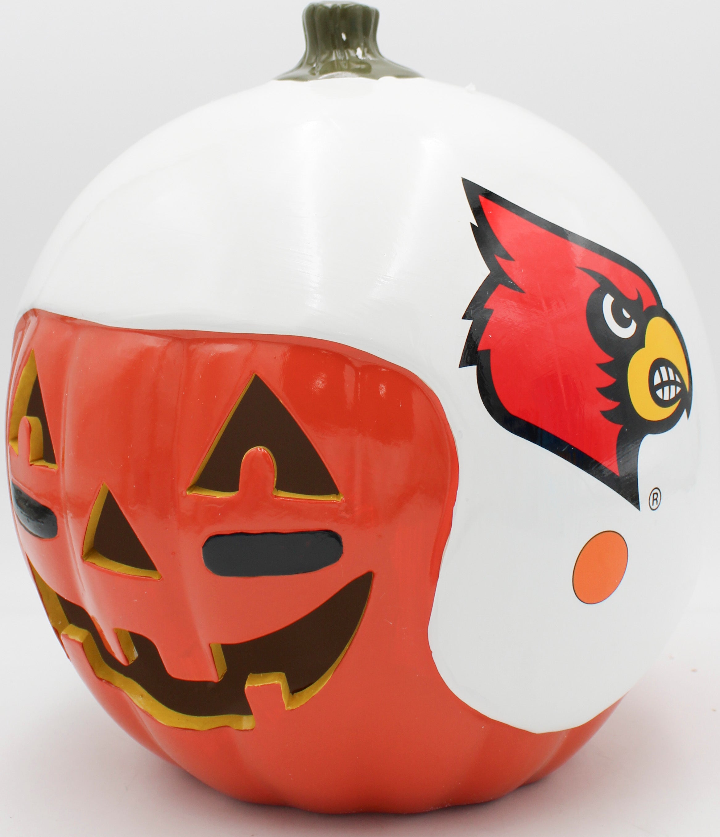LOUISVILLE CARDINALS CERAMIC PUMPKIN HELMET 10"