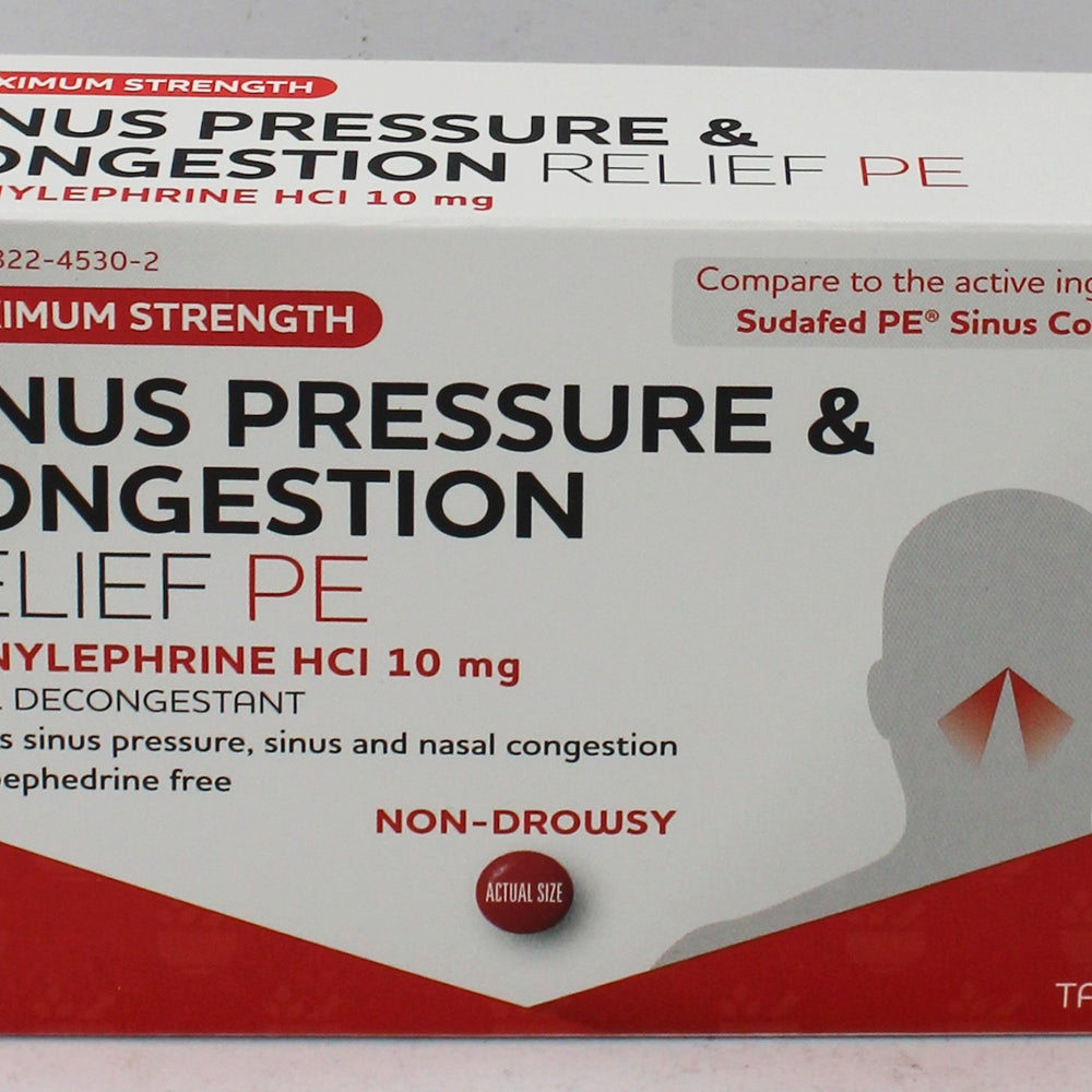RITE AID SINUS PRESSURE & CONGESTION RELIEF PE TABLETS 72ct EXP 2/15/2027 COMPARES TO Sudafed