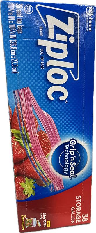 SP ZIPLOC BAG STORAGE 38CT GALLON(IMPERFECT)