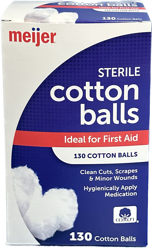 MEIJER STERILE COTTON BALLS 130CT NI