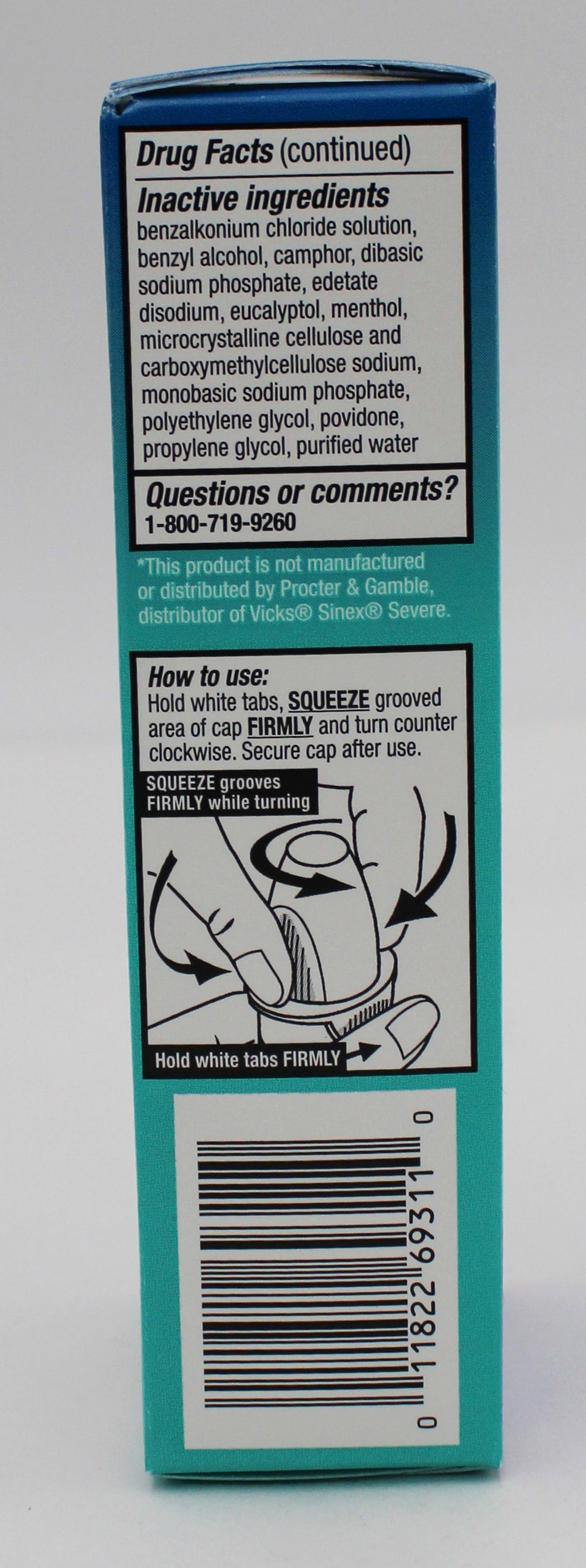 RITE AID 12HR SEVERE NASAL RELIEF SPRAY W/MENTHOL 1oz EXP 1/31/2027 COMPARES TO Afrin