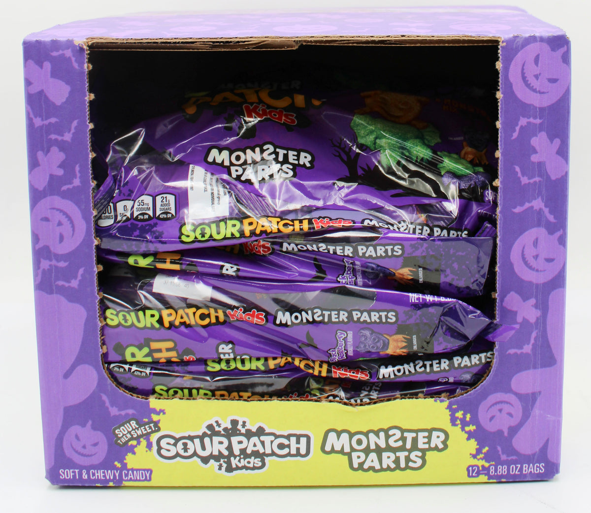 SOUR PATCH KIDS MONSTER HEADS SOFT & CHEWY HALLOWEEN CANDY, 8.88 OZ BAG - BB 6/23/2027