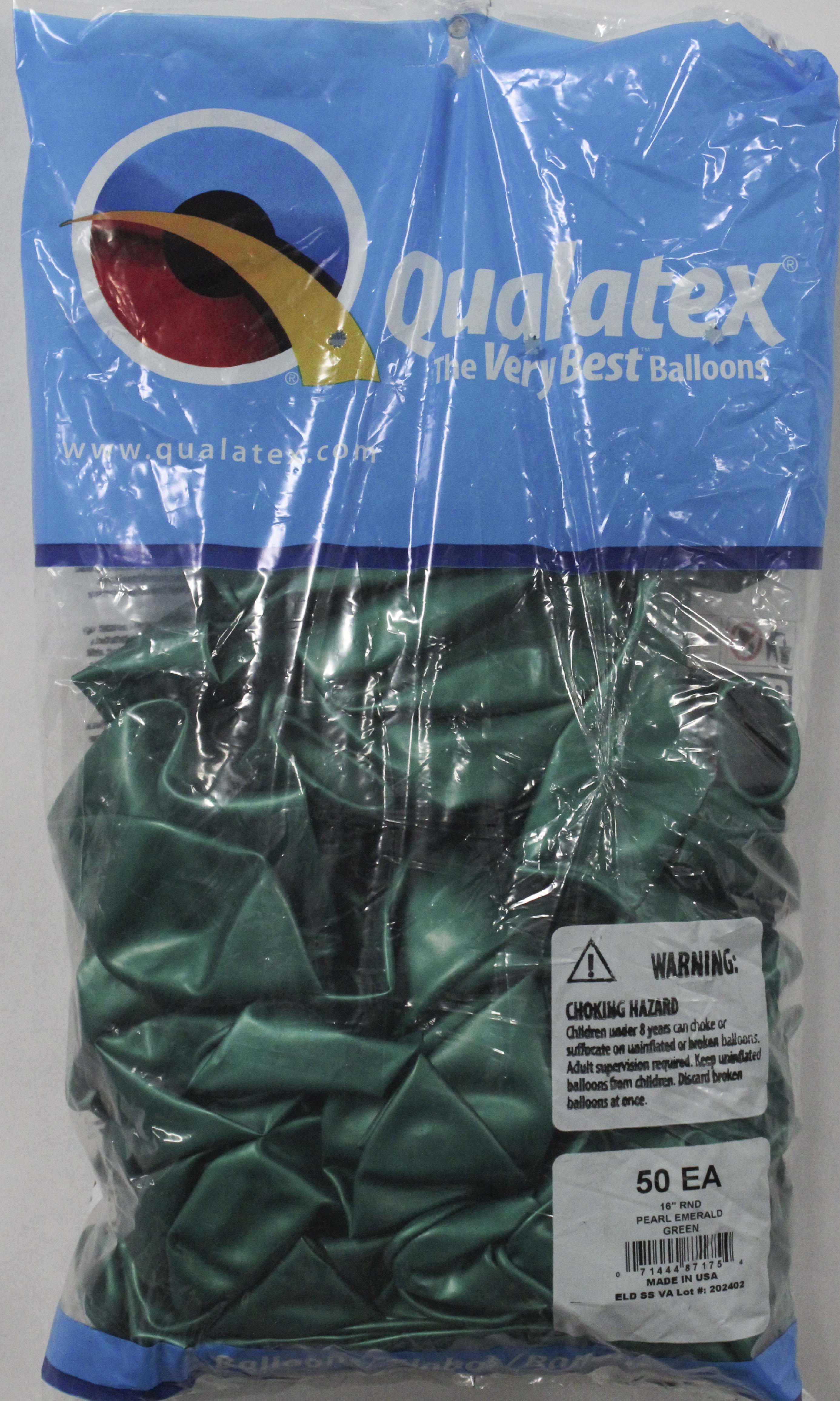 16" RND QX LATEX PLAIN 050CT PEARL EMERALD GREEN