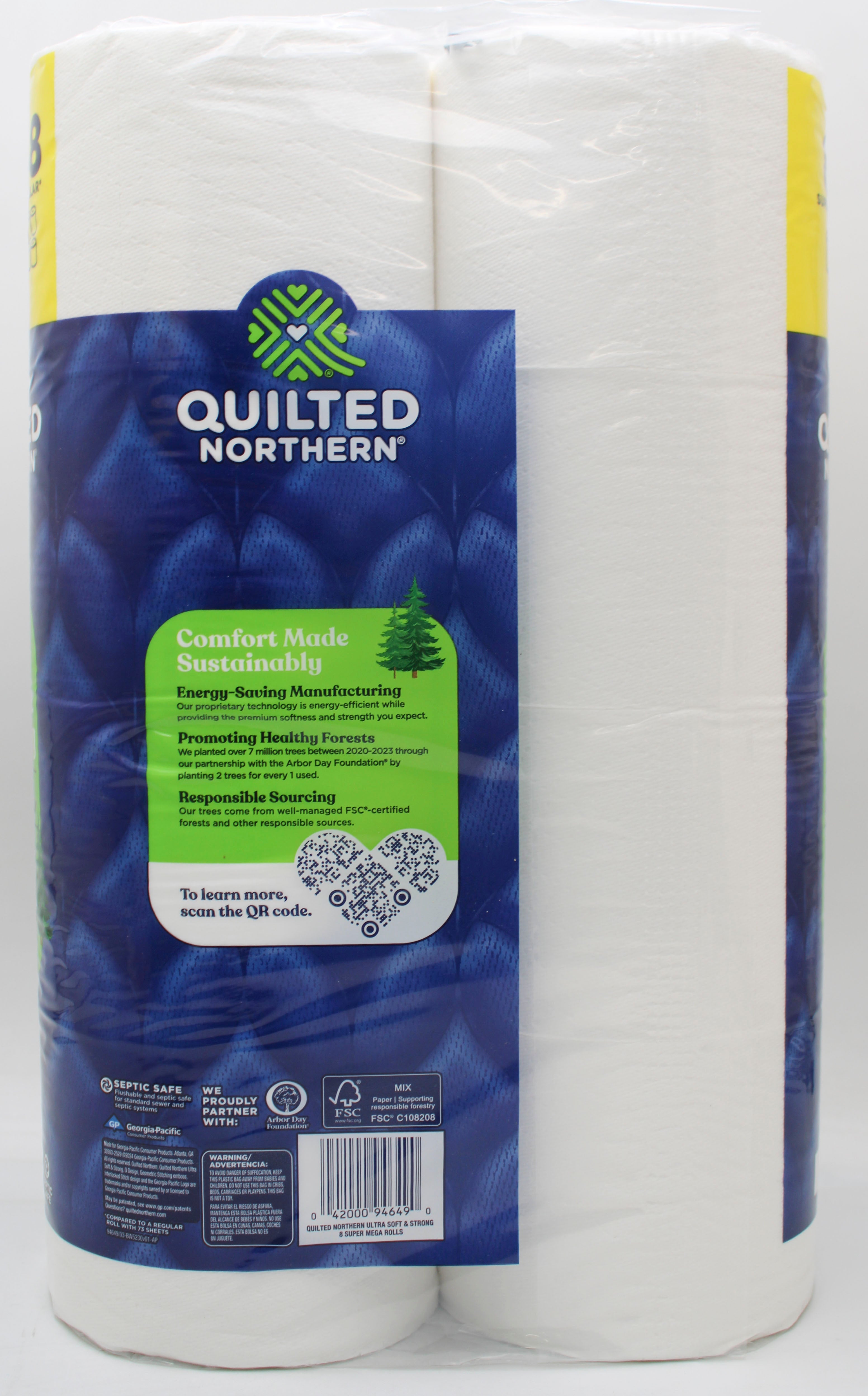 24 SUPER MEGA ROLL ULTRA SOFT AND STRONG QUILTED NORTHERN TOILET PAPER