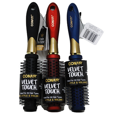 CONAIR VELVET TOUCH ROUND HAIRBRUSH-ASST/NI