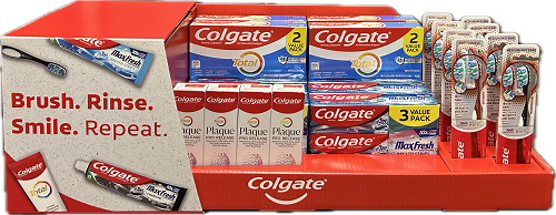 COLGATE MIXED VARIETY TOOTHPASTE/TOOTHBRUSH DISPLAY NI