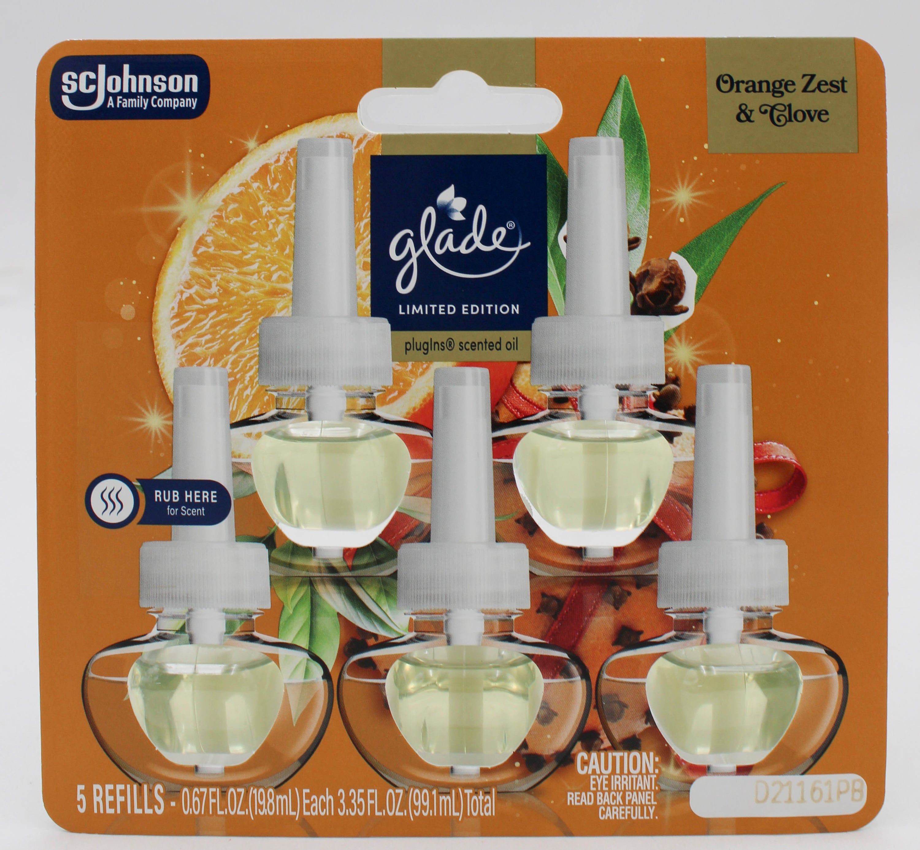 GLADE PLUGINS SCENTED OIL ORANGE ZEST & CLOVE 5ct 0.67floz US