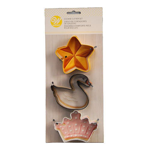 WILTON METAL COOKIE CUTTER SET-STAR/SWAN/CROWN 3CT