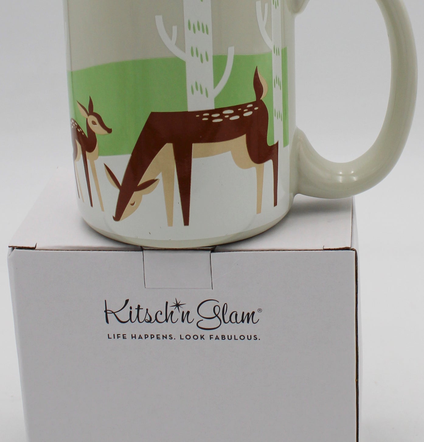 16oz CERAMIC MUG - ECRU DEER