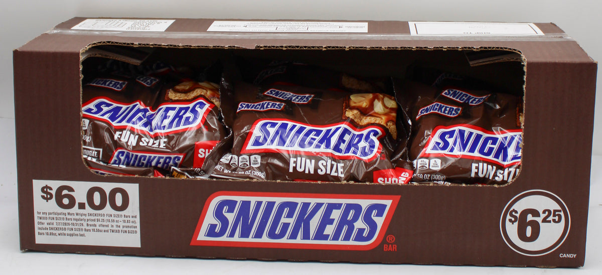 SNICKERS HALLOWEEN VALUE FUN SIZE CANDY 10.59oz BB 5/31/2027