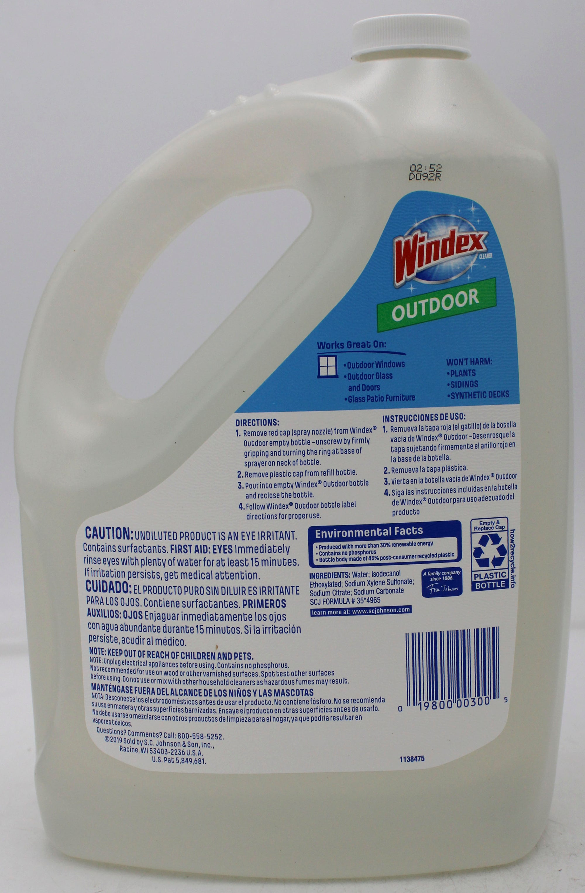 SP WINDEX REFILL 128oz-STEAK FREE SHINE OUTDOOR
