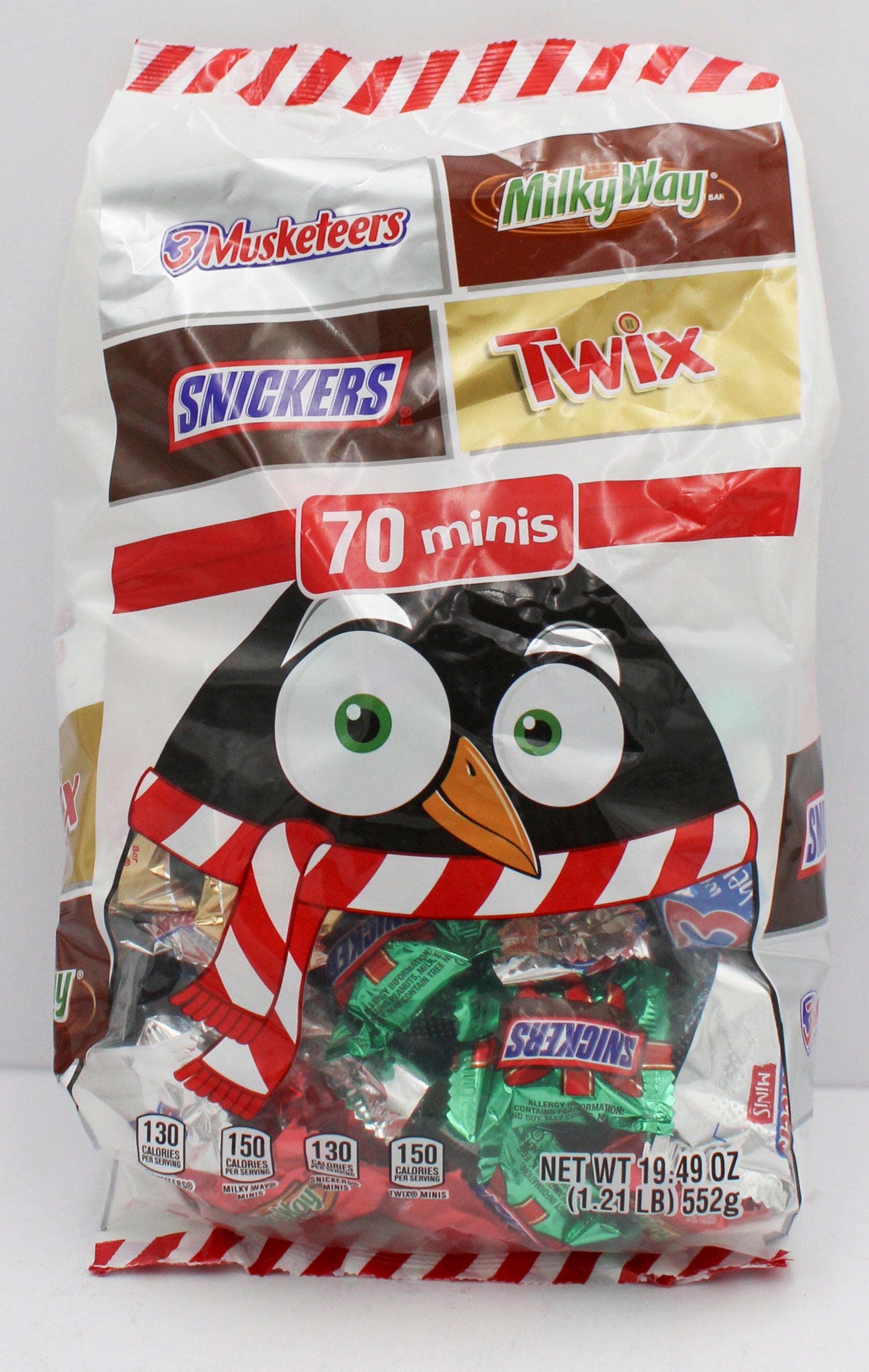 MINIS ASSORTED CHOCOLATE CHRISTMAS CANDY BARS 70CT BB 8/26