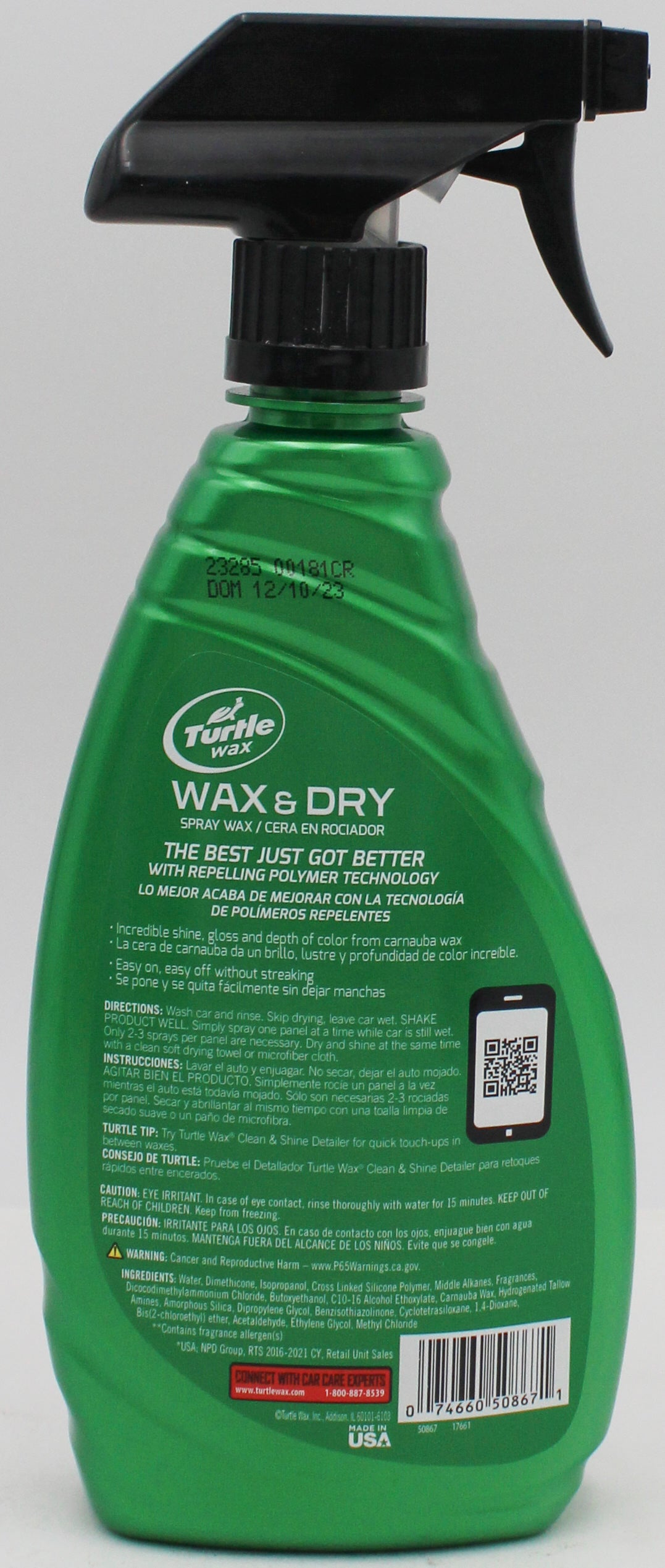 SP TURTLE WAX 16oz WAX & DRY