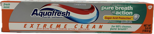 AQUA FRESH EXTREME CLEAN TOOTHPASTE  5.6oz PURE BREATH ACTION  EXP 8/20/25