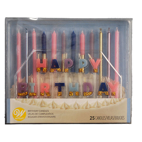 WILTON BIRTHDAY CANDLE SET NOSTALGIC FLORAL 25CT