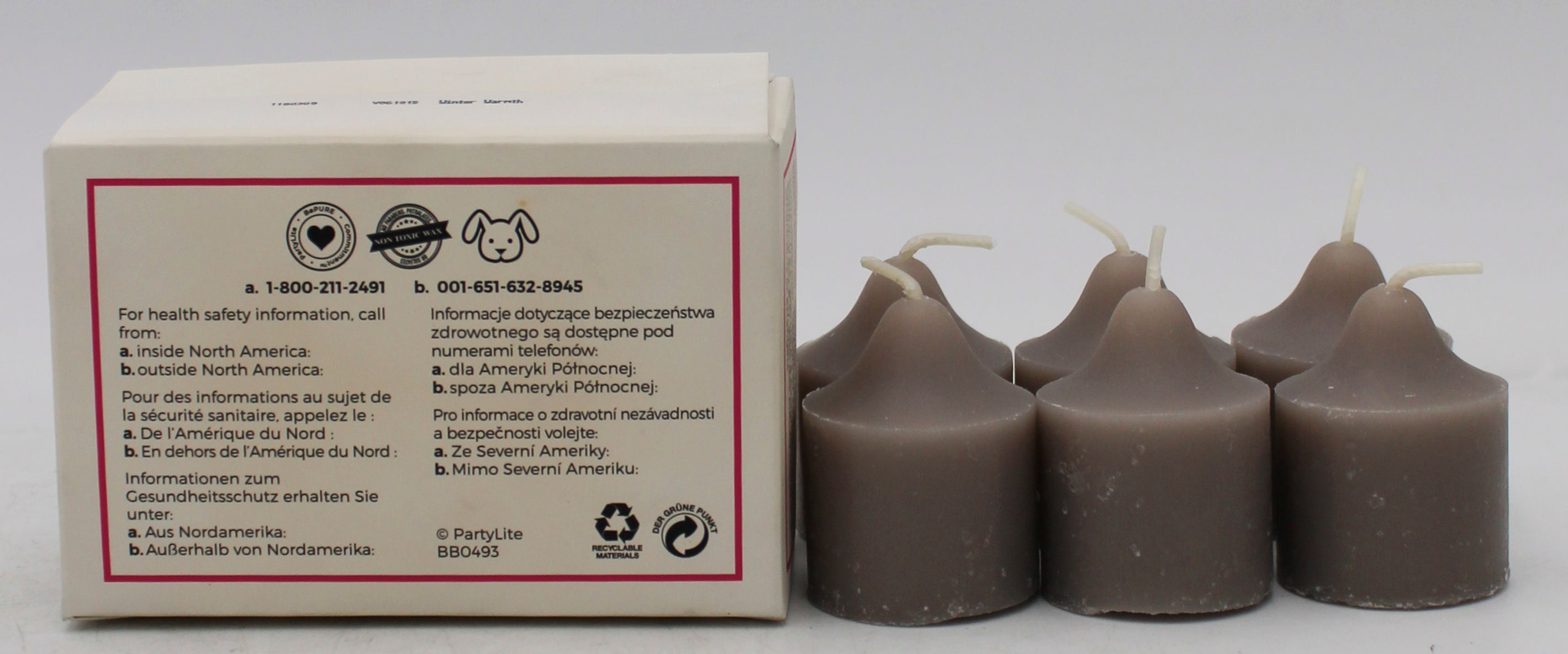 PARTYLITE WINTER WARMTH VOTIVE CANDLES 6ct