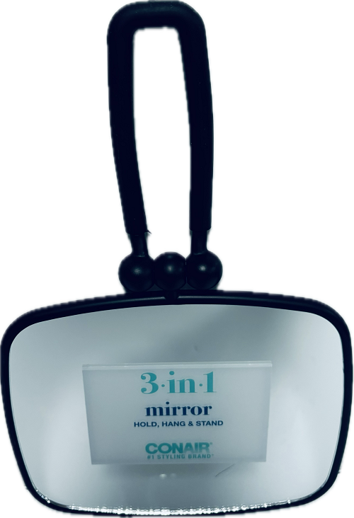 CONAIR SOFT TOUCH RECTANGLE 3in1 MIRROR HOLD,HANG&STAND BLACK NI