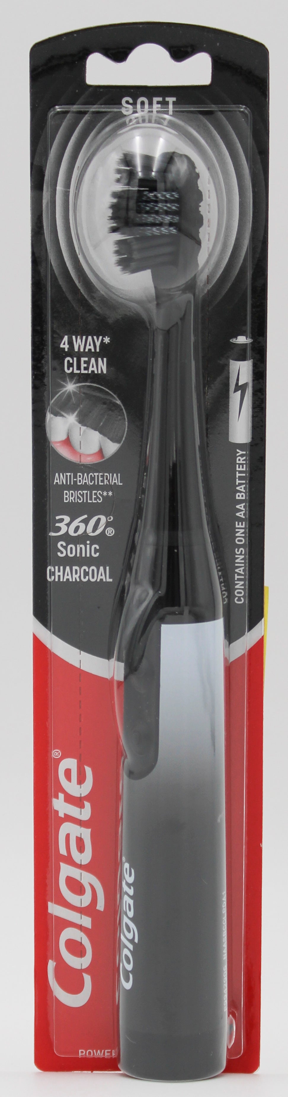 COLGATE 360 POWERED TOOTHBRUSH CHARCOAL - SOFT 1ct NI
