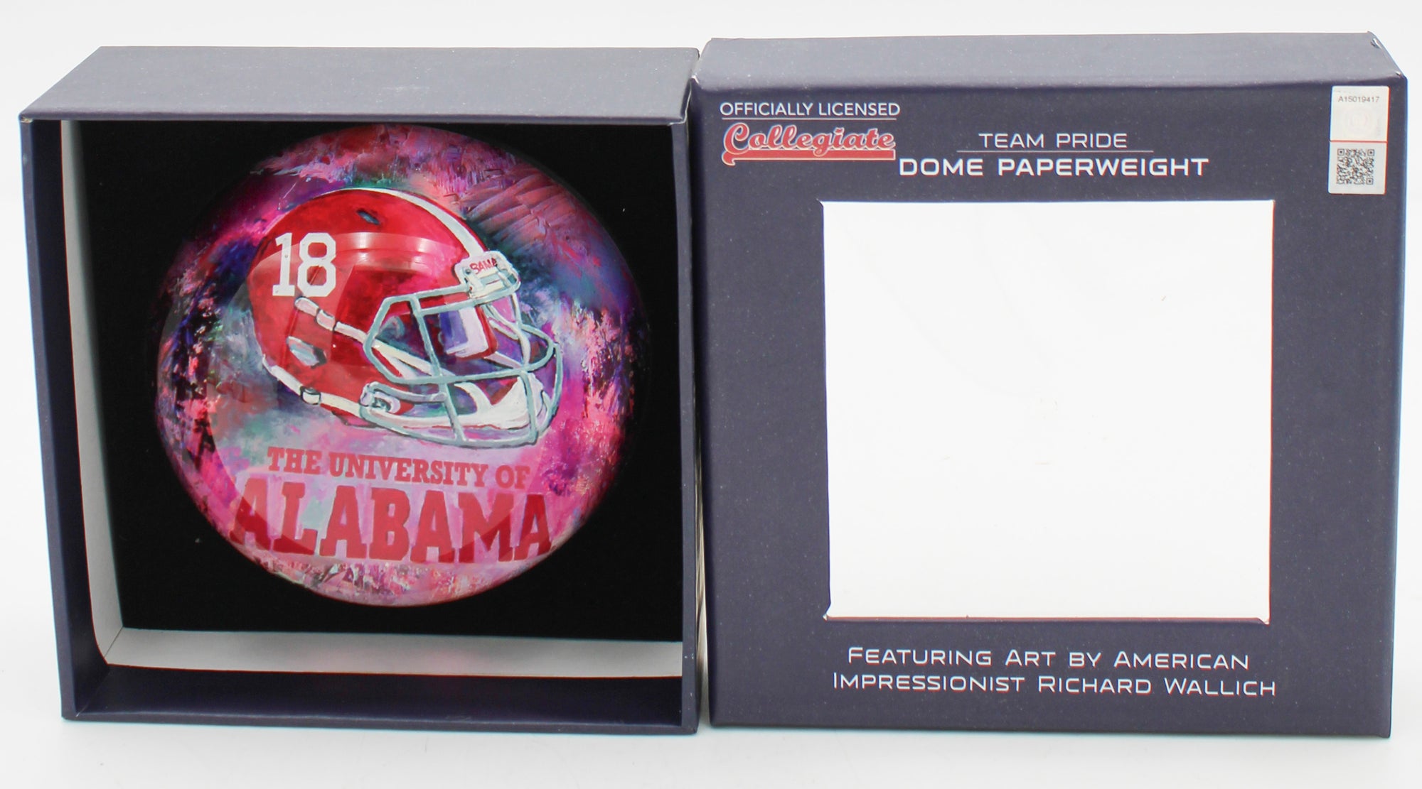 OFFICIALLY LICENCED ALABAMA CRIMSON TIDE GLASS DOME PAPERWEIGHT 4"