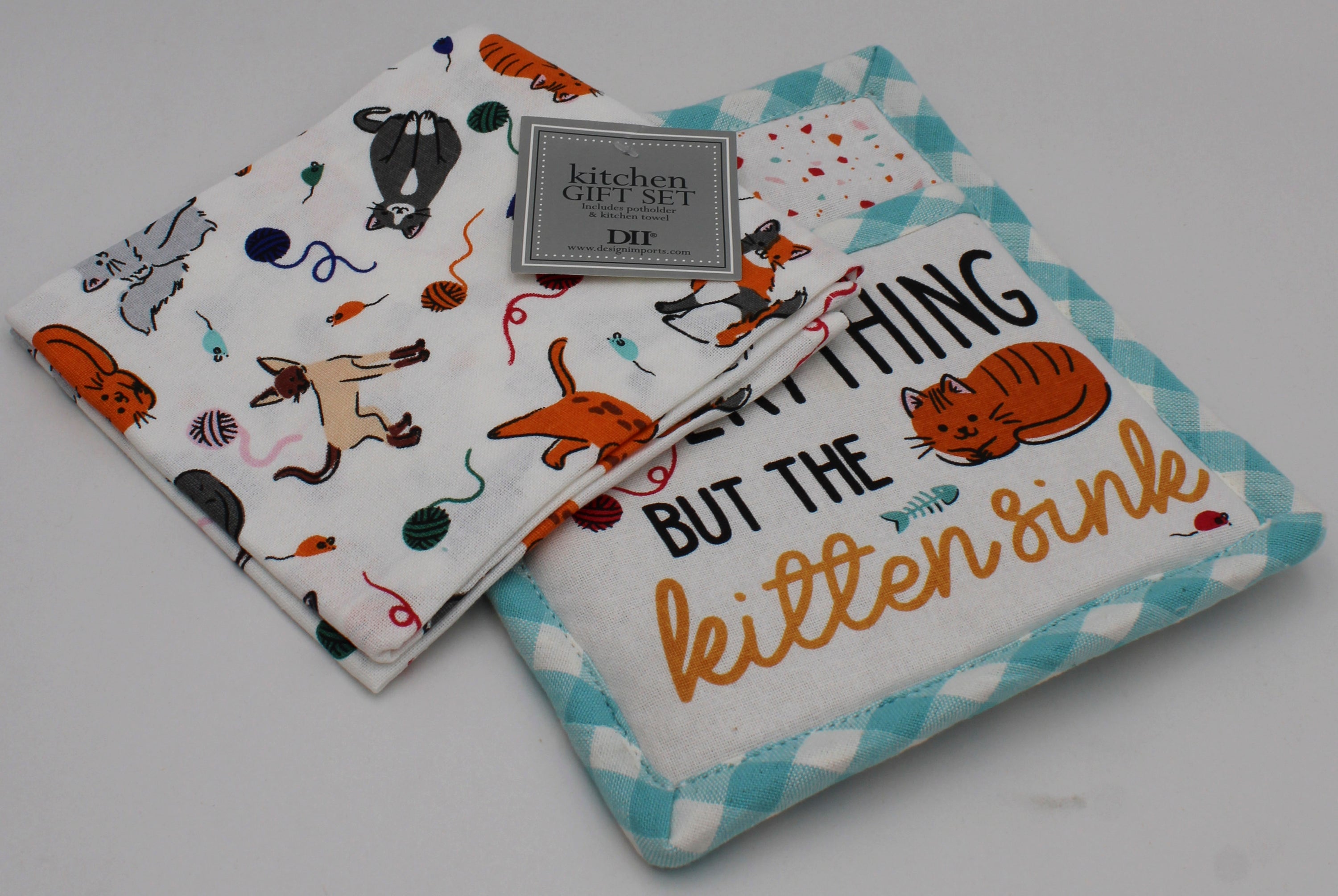 2PC GIFT SET - POTHOLDER AND DISHTOWEL - EVERYTHING BUT THE SINK
