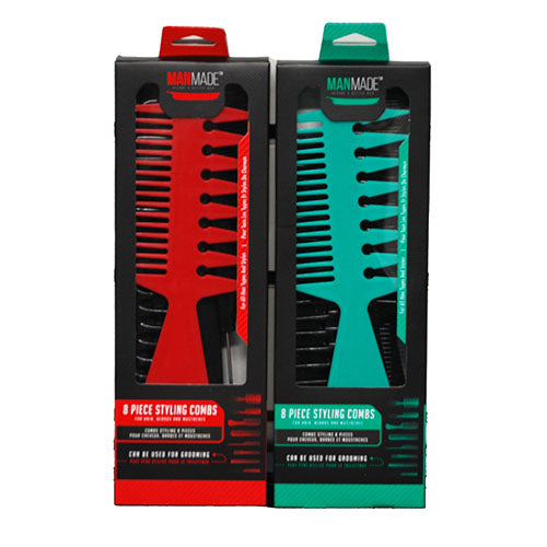DONNAMAX MANMADE ASST STYLING COMBS 8PK ASST COLORS NI