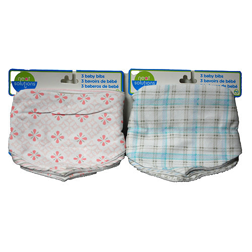 NEAT SOLUTIONS BANDANA BIB ASST COLORS 3CT NI