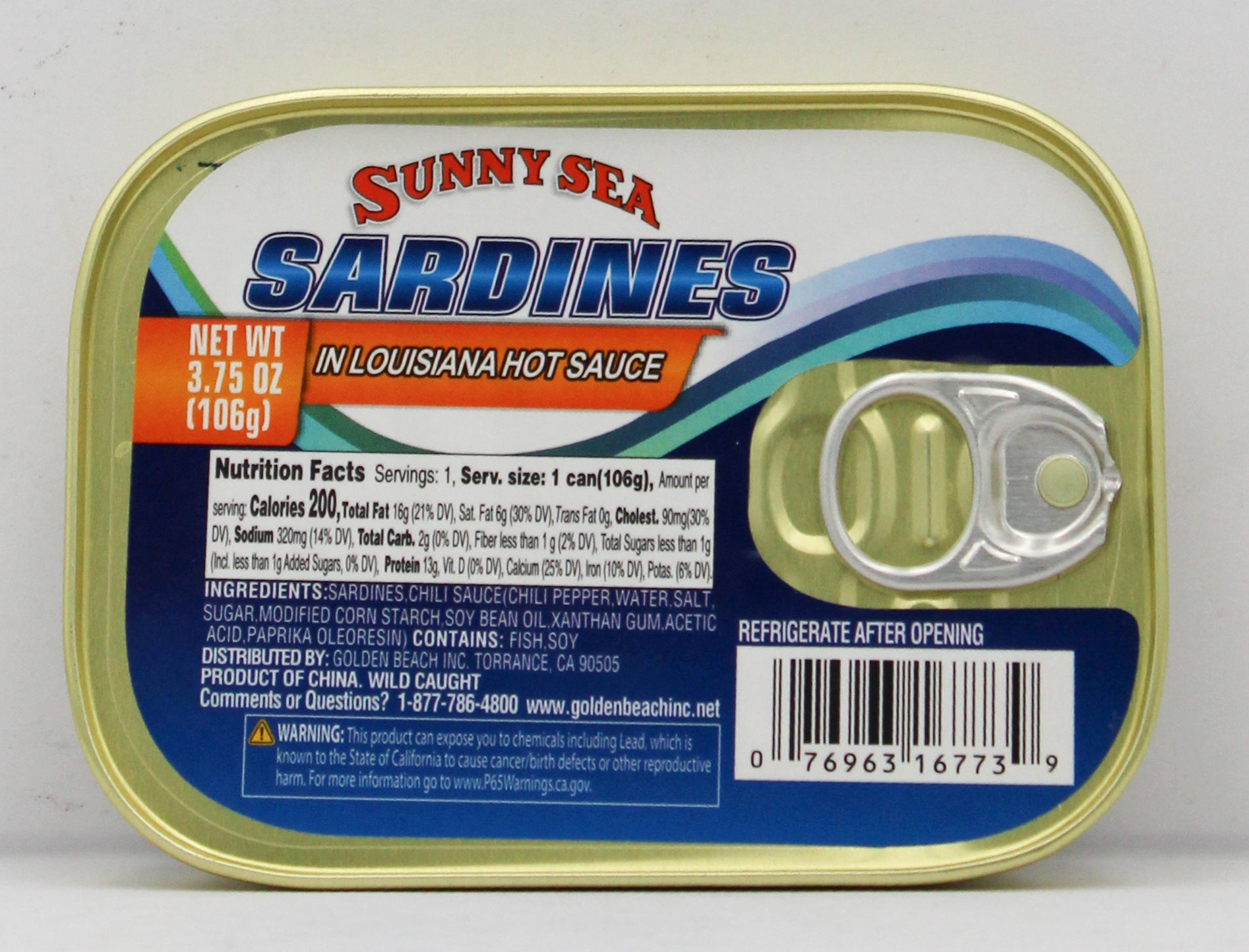 SUNNY SEA SARDINES IN LOUISIANA HOT SAUCE 3.75 Oz BB 6/ 07-08 2026
