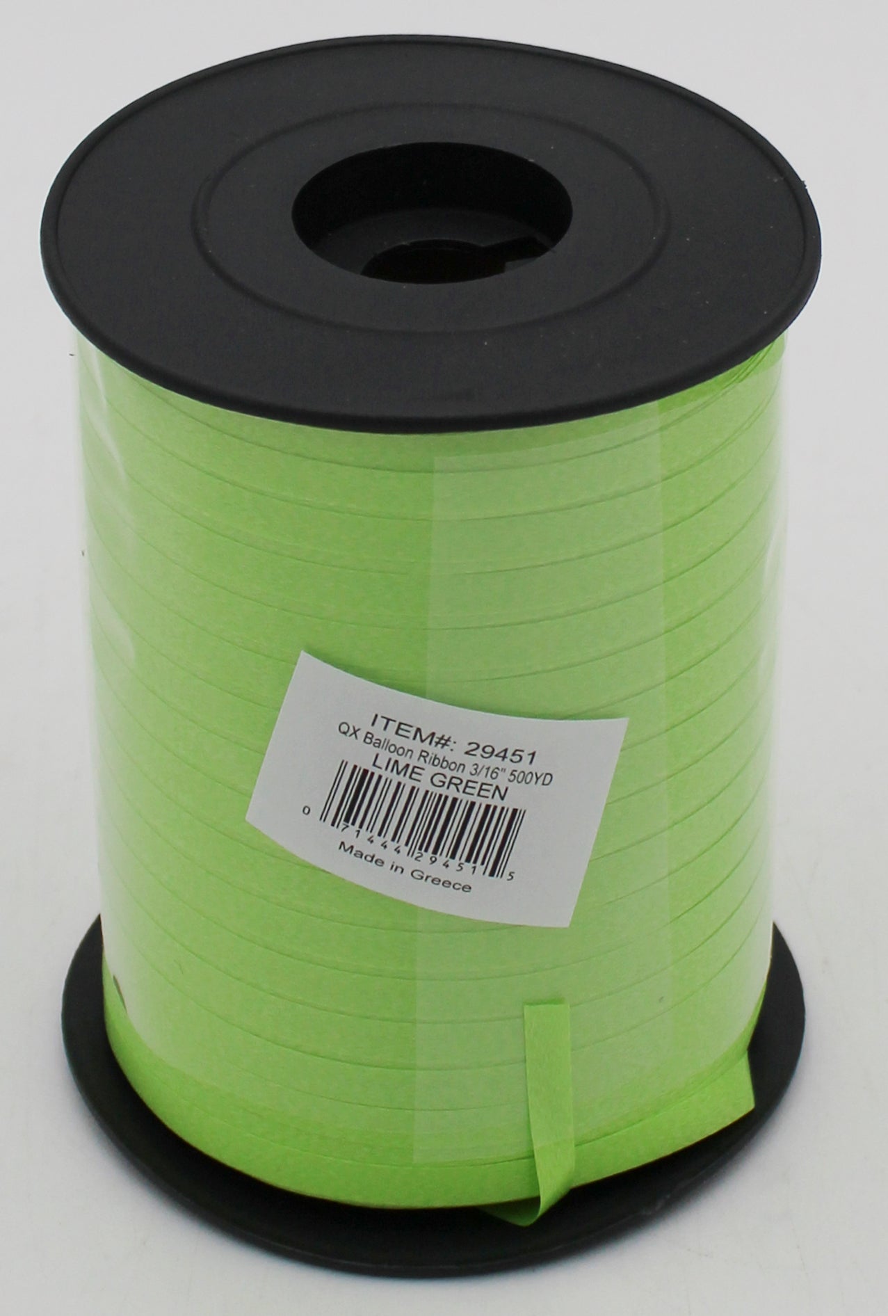 QX BALLOON RIBBON 3/16 500 YDS LIME GREEN