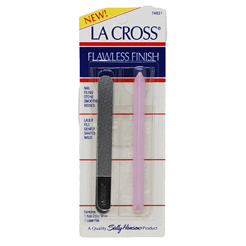 LA CROSS FLAWLESS FINISH NAIL FILING SET 2PC-FILING STONE/LASER FILE
