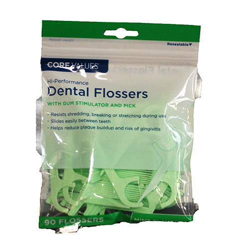 CORE VALUES DENTAL FLOSSERS 90.CT-MINT